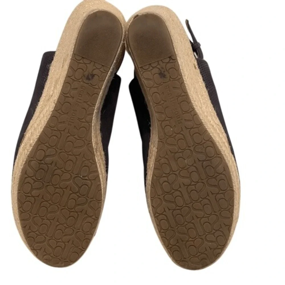 Gentle Souls‎ Katie 2 Gray Leather Espadrille Wedge Sandals Peep Toe Size 11
